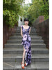Purple Man Die Dream Skirt Rosemary Trumpet Flower Mysterious and Elegant Retro Chinese Split Maxi Dress