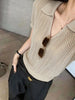Plus Size Women's Summer Knitted Relaxed Fit Sweater Fits 331 lb