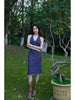 October Wind Skirt Grape Purple New Chinese Style Resort Island Retro Floral Whitening Dress
