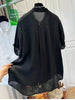 Plus Size Women's Summer Casual Chiffon Short-Sleeve Relaxed Fit Blouse Fits 331 lb