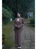 Warm Brown Set Autumn Stroll Skirt Lazy Elegant Relaxed Retro Two-Piece Sweater Cardigan