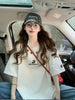 Plus Size Women's Summer Fashionable Casual Embroidered Short-Sleeve T-Shirt Fits 220 lb