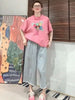 Plus Size Women's Summer Casual Printed Relaxed Fit Two-Piece Set Fits 331 lb