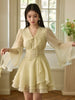 Cheese Petit Cake Lace French Lightweight Resort Style Print Long Sleeve