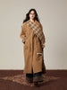 Wool Mid-century Collection Korean Drama Female Lead Gentle Temperament Wool Coat with Built-in Scarf