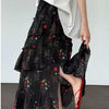 Women's Elegant Floral Pleated Skirt