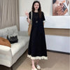 Plus Size Women's Summer Elegant Patchwork Dress Fits 276 lb