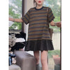 Plus Size Summer Design Patchwork Short-Sleeve T-Shirt Fits 331 lb