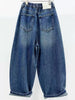 Plus Size Women's Vintage Casual Denim Relaxed Fit Pants Fits 331 lb