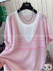 Plus Size Summer New-Style Knitted Short-Sleeve Relaxed Fit Sweater Fits 88-331 lb