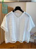 Plus Size Women's Summer Floral Chiffon Short-Sleeve Relaxed Fit Blouse
