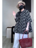 Plus Size Women's New-Style Casual Printed Short-Sleeve Relaxed Fit Shirt Fits 331 lb