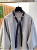 Plus Size Women's Design Long-Sleeve Relaxed Fit Shirt Fits 331 lb