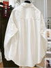 Plus Size Women's Embroidered Long-Sleeve Relaxed Fit Shirt Fits 331 lb