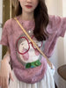 Plus Size Women's Summer Design Printed Short-Sleeve Relaxed Fit T-Shirt