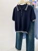Plus Size Women's Summer New-Style Casual Knitted Short-Sleeve Relaxed Fit Sweater Fits 331 lb