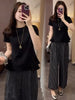 Plus Size Women's Fashionable New-Style Short-Sleeve Two-Piece Set Fits 331 lb