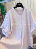 Plus Size Women's Summer Casual Short-Sleeve Puff-Sleeve Relaxed Fit Shirt Fits 88-331 lb