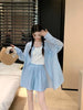 Plus Size Women's Summer Fashionable Long-Sleeve Relaxed Fit Two-Piece Set