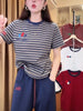 Plus Size Women's Summer New-Style Design Embroidered Short-Sleeve T-Shirt Fits 331 lb