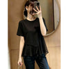 Plus Size Women's Chiffon Short-Sleeve Relaxed Fit T-Shirt