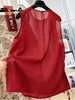 Plus Size Women's Summer French-Style New-Style Sleeveless Relaxed Fit Shirt Fits 331 lb