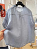 Plus Size Women's Summer French-Style Elegant Casual Short-Sleeve Relaxed Fit Shirt Fits 331 lb