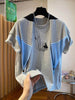Plus Size Women's Spring Summer New-Style Embroidered Short-Sleeve Relaxed Fit T-Shirt Fits 331 lb