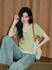 Plus Size Women's Summer French-Style New-Style Lace Patchwork Short-Sleeve Relaxed Fit T-Shirt Fits 331 lb