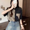 Plus Size Women's Summer New-Style Short-Sleeve Relaxed Fit Shirt Fits 331 lb
