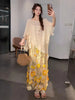 Plus Size Embroidered Chiffon Two-Piece Set Fits 331 lb