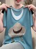 Plus Size Women's Summer New-Style Knitted Short-Sleeve Relaxed Fit Sweater Fits 331 lb