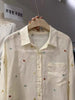 Plus Size Fashionable Casual Embroidered Shirt Fits 331 lb