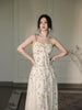 Antique Garden Elegant Retro Floral Flower Print French Dress 2