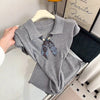 Plus Size Women's Summer New-Style Casual Knitted Short-Sleeve Relaxed Fit Sweater Fits 331 lb