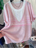 Plus Size Summer New-Style Knitted Short-Sleeve Relaxed Fit Sweater Fits 88-331 lb