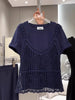 Plus Size Women's Summer French-Style New-Style Casual Lace Short-Sleeve Two-Piece Set Fits 331 lb