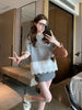 Plus Size Women's Summer New-Style Lace Patchwork Short-Sleeve Relaxed Fit T-Shirt Fits 331 lb