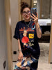 Plus Size Women's Summer Fashionable New-Style Printed Pleated Short-Sleeve Two-Piece Set Fits 331 lb
