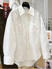 Plus Size Women's Embroidered Long-Sleeve Relaxed Fit Shirt Fits 331 lb