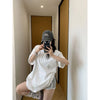 Plus Size Women's Summer Casual Embroidered Short-Sleeve Relaxed Fit Sweatshirt Fits 331 lb