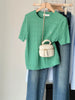 Plus Size Women's Summer New-Style Knitted Short-Sleeve Sweater Fits 331 lb