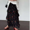 Women's Elegant Floral Pleated Skirt