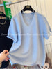 Plus Size Women's Summer Casual Knitted Relaxed Fit T-Shirt Fits 331 lb