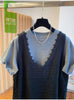 Plus Size Women's Summer Casual Lace Patchwork Short-Sleeve T-Shirt Fits 331 lb