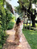 Plus Size Women's Summer French-Style Patchwork Floral Chiffon Long-Sleeve Dress Fits 331 lb