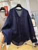 Plus Size Women's Lace Long-Sleeve Relaxed Fit Shirt Fits 331 lb