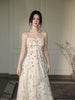 Antique Garden Elegant Retro Floral Flower Print French Dress 2