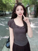 Plus Size Women's Summer New-Style Pleated Short-Sleeve Relaxed Fit T-Shirt Fits 331 lb