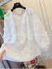 Plus Size Women's Summer New-Style Lace Embroidered Relaxed Fit Shirt Fits 331 lb